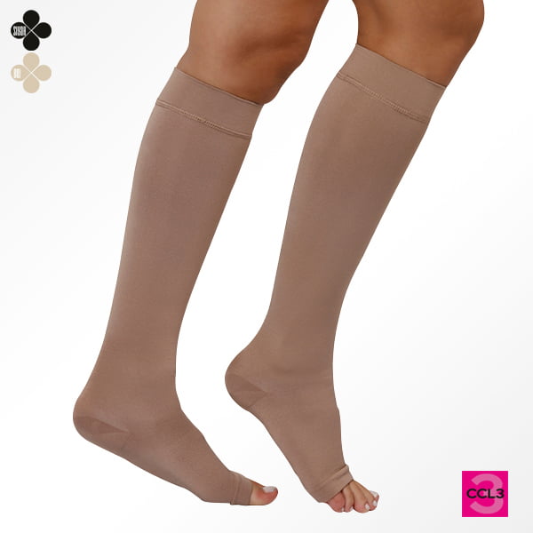 [AV-112 1 / S] KNEE HIGH COMP. STOCKING (OPEN TOE) (1/SIYAH)