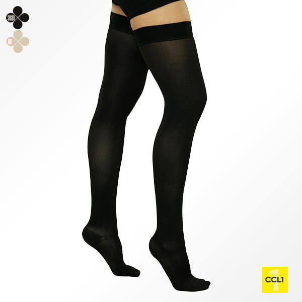 [AV-103 1 / S] THIGH HIGH COMP.  STOCKING (CLOSED TOE) (1/SIYAH)