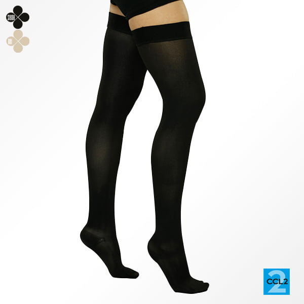 [AV-109 1 / S] THIGH HIGH COMP. STOCKING (CLOSED TOE) (1/SIYAH)