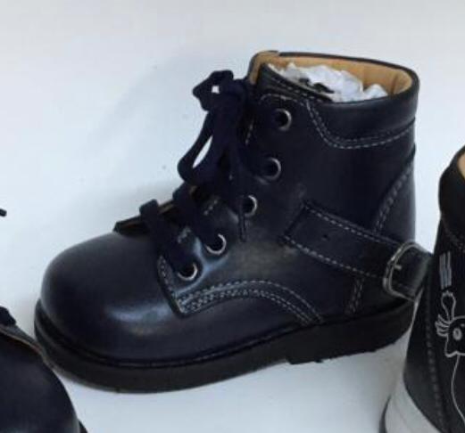 [627 Black] Kids Clubfoot Whole (100%)Inverted sole Orthopedic Boots With Pulling Belt Art.627 (20)